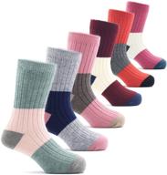 🧦 kids crew wool socks - seamless winter warm thermal socks (pack of 6) logo