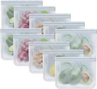 reusable quart freezer bags for food storage - ideal 🍏 for vegetables, liquids, snacks, meats, and sandwiches - 10 pack, 8.46x7.28 inch logo