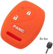 🔶 segaden silicone protective case cover skin holder jacket for honda 2+1 button remote key fob cv2204 - vibrant orange logo