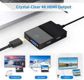 img 2 attached to High-Performance USB C Hub Multiport Adapter - 8-in-1 Docking Station with 4K HDMI/VGA, USB 3.0, Audio Interface, External Power - Compatible with Laptop/Phone/pad