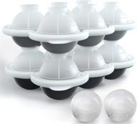 liyuanq ice cube trays: 2-pack large silicon ice cubes mold and ice ball maker with funnel and lid - perfect for whiskey, cocktails, juice, and parties (black & grey) logo