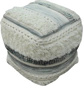 img 4 attached to 🪔 Boho Wool Pouf, Ivory and Gray by Christopher Knight Home: Enhance Your Space with Curry-inspired Décor