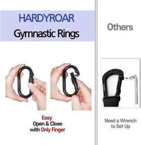 img 1 attached to 🤸 HARDYROAR Gymnastic Rings - Ideal Crossfit Gym Equipment for Body Training, Exercise, and Workout - Quick Installation Carabiners, Adjustable Grip Straps, Non-Slip Wood Rings