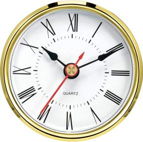 img 4 attached to Hicarer 2.8 Inch / 70 mm Round Quartz Clock Insert with Gold Trim, Red Second Hand, Roman Numerals, and High-Quality Quartz Movement