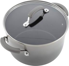 img 1 attached to Набор посуды Rachael Ray Brights Nonstick - 14 предметов, морская соль серого цвета: улучшите свой опыт кулинарии с помощью этих кастрюль и сковородок.