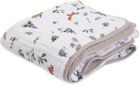 img 4 attached to Little Unicorn Forest Friends Cotton Muslin Quilt Blanket – 100% 🦄 Cotton Softness for Babies and Toddlers, Large 47” x 47” Size, Machine Washable