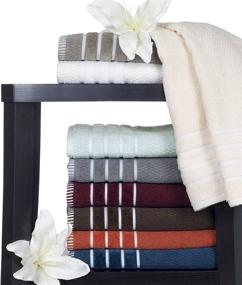 img 2 attached to 🌾 Premium Rice Weave Egyptian Cotton Towel Set - 6 Piece Luxury Bundle in Silver Gray