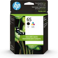 🖨️ hp 65 black/tri-color ink cartridges (2-pack) for hp amp 100 series, hp deskjet 2600, 3700 series, hp envy 5000 series, compatible with instant ink, t0a36an logo