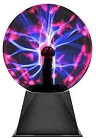 img 3 attached to 🔮 Black Electric 6" Plasma Globe Glass Ball Light - Enhance Your Room Décor