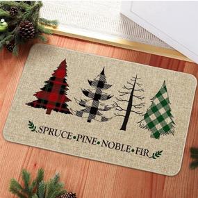 img 1 attached to Artoid Mode Spruce Pine Noble Fir Christmas Doormat - Merry Buffalo Plaid Xmas Decor, Indoor/Outdoor Floor Mat 17x29