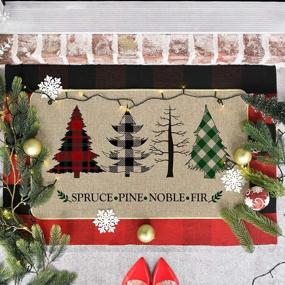 img 3 attached to Artoid Mode Spruce Pine Noble Fir Christmas Doormat - Merry Buffalo Plaid Xmas Decor, Indoor/Outdoor Floor Mat 17x29