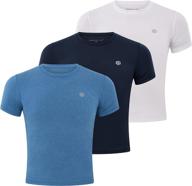 👕 3 pack of boy's performance dry-fit moisture wicking active athletic crew neck t-shirts for active performance logo