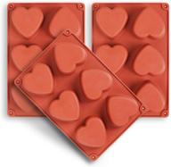 6-cavity heart silicone mold by homedge - 3 packs for handmade soap, chocolate, candles, and jelly-brown logo