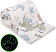 🦖 urban souq glow in the dark dinosaur blanket for boys and girls - soft fleece throw for kids. magic glowing bed comforter, travel stroller blanket for baby toddler. logo