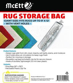 img 4 attached to 🛏️ Giant Rug Storage Bag with Vent Holes: Safely Move or Store Rugs up to 9'x12' with Zip Tie Closure