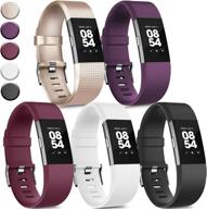 🏋️ amzpas 5 pack спортивные браслеты: стильные запасные ремешки для fitbit charge 2 для женщин и мужчин логотип