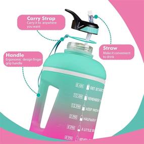 img 1 attached to 🍶 ZOMAKE Gallon Water Bottle with Straw & Time Marker - Stay Hydrated with 64/128 oz Motivational Water Jug | BPA Free Leakproof Large Water Bottle