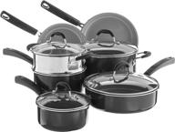 🍳 cuisinart advantage ceramica xt cookware set: superior quality, medium size, stylish black design logo
