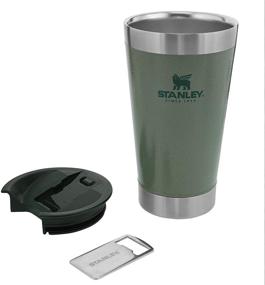 img 1 attached to Stanley 16oz Hammertone Green Classic Vacuum Insulated Pint Glass - Stay Chill