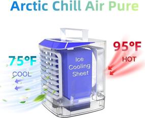 img 3 attached to 🌬️ Arctic Chill Portable Air Conditioner - Small Evaporative AC Unit with 3 Cooling Speeds, Personal Mini Room Cooler with Type-C Input & 7 Colors Night Light - Desk Fan for Bedroom with Humidifier