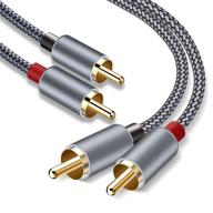 🔊 premium 6 feet rca cable - 2-pack of shielded 2-male to 2-male rca audio stereo subwoofer cables for hi-fi sound in home theater, hdtv, amplifiers, and speakers - top series logo