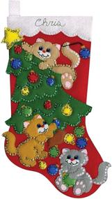 img 1 attached to 🧶 Kitten Stocking Felt &amp; Sequin Kit by Design Works Decorating