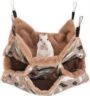 🐭 cozy plush triple bunkbed cage hanging hammock bed: ultimate small animal comfort & snuggle spot - ideal for guinea pigs, parrots, ferrets, squirrels, hamsters, rats! logo