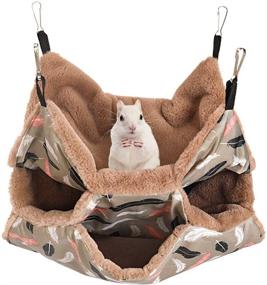 img 4 attached to 🐭 Cozy Plush Triple Bunkbed Cage Hanging Hammock Bed: Ultimate Small Animal Comfort & Snuggle Spot - Ideal for Guinea Pigs, Parrots, Ferrets, Squirrels, Hamsters, Rats!