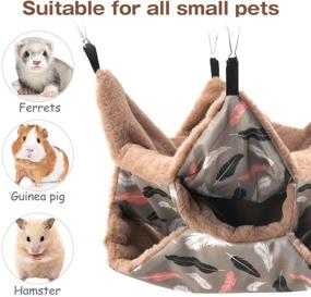 img 3 attached to 🐭 Cozy Plush Triple Bunkbed Cage Hanging Hammock Bed: Ultimate Small Animal Comfort & Snuggle Spot - Ideal for Guinea Pigs, Parrots, Ferrets, Squirrels, Hamsters, Rats!