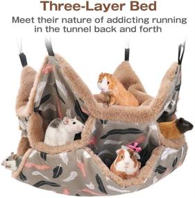 img 2 attached to 🐭 Cozy Plush Triple Bunkbed Cage Hanging Hammock Bed: Ultimate Small Animal Comfort & Snuggle Spot - Ideal for Guinea Pigs, Parrots, Ferrets, Squirrels, Hamsters, Rats!