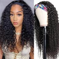 curly headband wig: glueless human hair machine made wig - 18 inch virgin hair headbands wig for black women logo