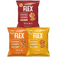 popcorners flex energy protein crisps - sampler variety pack with 10g protein per serving, 3 flavors, 20 pack logo