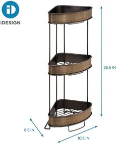img 1 attached to 🛁 Bronze iDesign Twillo Metal Wire Corner Standing Shower Caddy: 3-Tier Bath Shelf Baskets for Towels, Soap, Shampoo, Lotion, Accessories, Efficient Organization