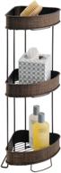 🛁 bronze idesign twillo metal wire corner standing shower caddy: 3-tier bath shelf baskets for towels, soap, shampoo, lotion, accessories, efficient organization logo