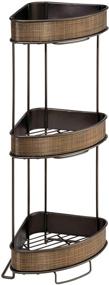 img 2 attached to 🛁 Bronze iDesign Twillo Metal Wire Corner Standing Shower Caddy: 3-Tier Bath Shelf Baskets for Towels, Soap, Shampoo, Lotion, Accessories, Efficient Organization