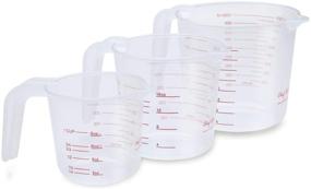 img 3 attached to HV Home Value 3-Cup Plastic Measuring Cup: Accurate and Convenient Measurements