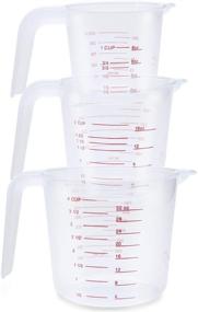 img 4 attached to HV Home Value 3-Cup Plastic Measuring Cup: Accurate and Convenient Measurements