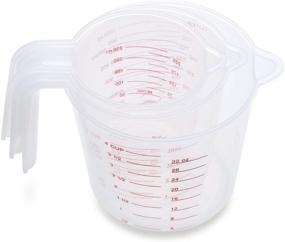 img 2 attached to HV Home Value 3-Cup Plastic Measuring Cup: Accurate and Convenient Measurements