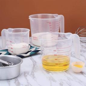 img 1 attached to HV Home Value 3-Cup Plastic Measuring Cup: Accurate and Convenient Measurements