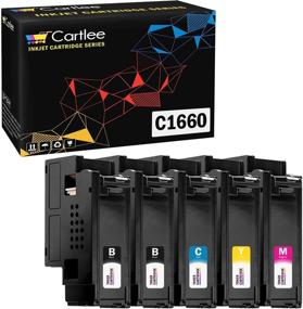 img 4 attached to Cartlee High Yield Laser Toner Cartridges Set of 5 – Compatible Replacement for Dell C1660, C1660W, C1660cnw, 1660, 1660w, 1660cnw 4G9HP Printers (2 Black, 1 Cyan, 1 Magenta, 1 Yellow)