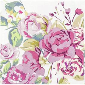 img 4 attached to 🌸 Vintage Floral Party Supplies: 150 Pack of White Paper Napkins (6.5 x 6.5 Inches)