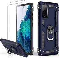 📱 lumarke samsung s20 fe case: military grade heavy duty cover with screen protector, shockproof design and magnetic kickstand for car mount - protective phone case for samsung galaxy s20 fe blue logo