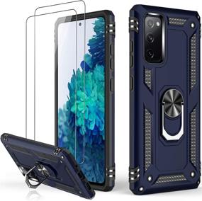 img 4 attached to 📱 LUMARKE Samsung S20 FE Case: Military Grade Heavy Duty Cover with Screen Protector, Shockproof Design and Magnetic Kickstand for Car Mount - Protective Phone Case for Samsung Galaxy S20 FE Blue