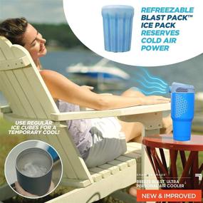 img 1 attached to 🌬️ Sharper Image Breeze Blast Ultra - New & Improved Personal Air Cooler, Portable and Versatile for Indoor/Outdoor Use, Includes Unit and 1 Blast Pack Ice Pack (Blue)