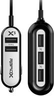 ⚡ fast charging with rapidx x5 5 usb ports car charger 22.4a white - ultimate power solution for your car logo