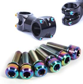 img 3 attached to 🚲 6pcs Titanium Alloy Hex Tapered Bike Stem Bolts with Washers - VGEBY Bicycle Headset Screw Set