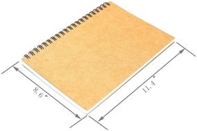 img 2 attached to 📚 Spiral Sketch Book Large Notebook Kraft Cover 8.5x11-Inch - Blank Pad for Drawing & Painting | 200 Pages/100 Sheets (1 Pack)