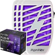 🪰 flyfry plug-in bug zapper - indoor electronic insect trap - uv electric killer - blue night lamp for mosquitoes gnats moths bugs - odorless and noiseless - light gray, pack of 3 logo