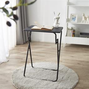 img 3 attached to 🍽️ Convenient and Stylish Urban Shop Black Folding TV Tray Table: Easily Enjoy Meals and Activities Anywhere!