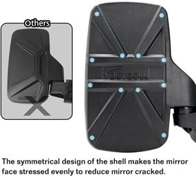 img 1 attached to Набор регулируемых боковых зеркал BETOOLL для UTV с выпуклостями под ролевую поперечину 1.75 или 2 дюйма - усиленные и универсальные боковые зеркала UTV (2 штуки в пакете).